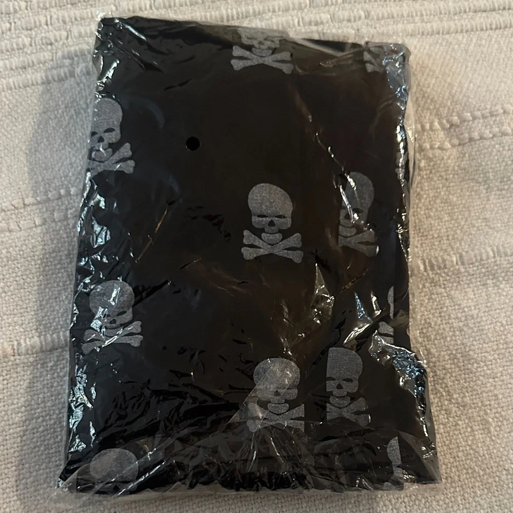 Halloween Skull Print Black Hosiery